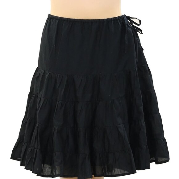 Merlette NYC Ruffle-Detailing Cotton Mini Skirt Tiered Black Resort L NEW 282726 - Picture 5 of 7